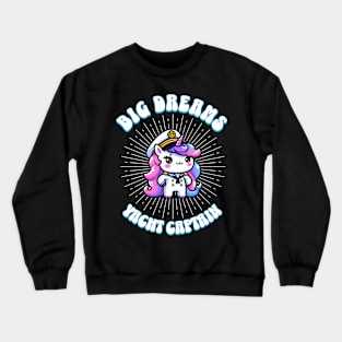 Big Dreams Yacht Captain Unicorn Ocean Edition Crewneck Sweatshirt